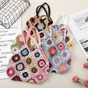 Bolsa faça você mesmo Bolsa tecida à mão Bolsa de girassol linda azul senhora bolsa de lã bolsa acabada para mãe grávida, bolsa de tecido bolsa de ombro bolsa de axila bolsa de mão