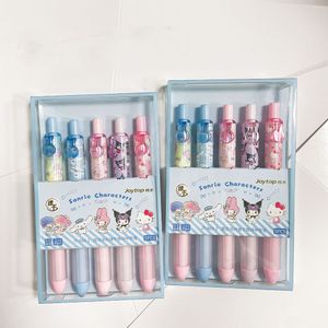 5PCS Cartoon Push Typ Malowanie Fluorescencyjna instrukcja podręcznika długopisu Marker Kuromi Pen Pen Lovely Pen Prezent dla dzieci