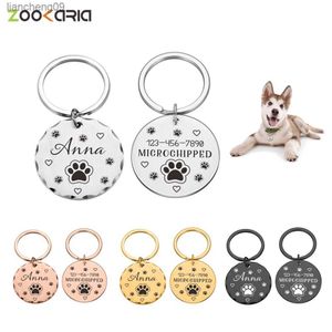 Anpassade husdjurs-ID-taggar PET Krage Dogs Namn Tagga Anti-Lost Personlig Cat Puppy ID Tag Pendant Free Engraved Collar Accessories