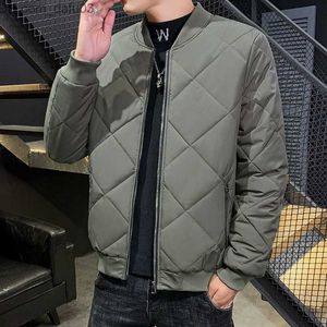 Men's Down Parkas Men s Down Parkas Brand Fashion Men Winter Jacket Plaid Design Fleece Lining Male Warm Cotton Coats Outerwear Black Z230731