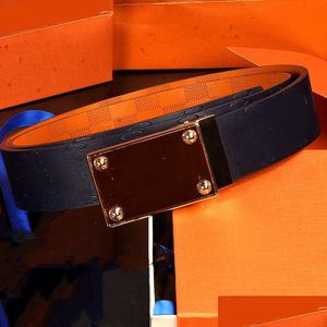 Belts Designer Men Women Luxury Belt With Big Buckle Real Leather Width 3.8Cm Top High Qualit Drop Delivery Fashion Accessories Dhp6W