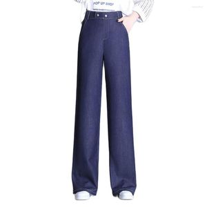 Women's Jeans M To 9XL 2023 Ice Silk Elastic Band High Waist Wide Leg Women Loose Big Thin Denim Pants For Summer 9156