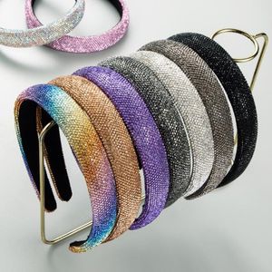 Faixa de cabelo nova fashion para mulheres cheia de brilho com strass pavimentada elegante barroco turbante festa para a cabeça adulto