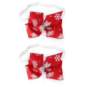 Bandane 2 pezzi Accessori Cravatta per capelli per bambini Fascia natalizia Fascia per capelli per ragazze in tessuto Fiocco per neonato