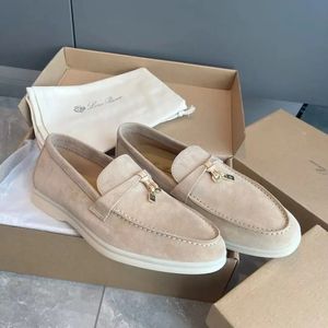 Famous 23SS Gentleman Men's Loro Piana Sneakers Shoes Summer Charms Walk Loafers Low Top Soft Cow Leather LP Oxfords Flat Slip On Comfort Rubber Sole Moccasins