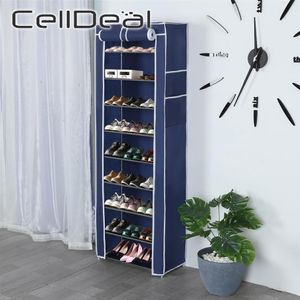 CellDeal 10 طبقات غير منسوجة رف أحذية مقاوم للترسبات قابلة للانفصال خزانة أحذية منزل قائم بذاته منظم تخزين الفضاء لتوفير الفضاء L199p