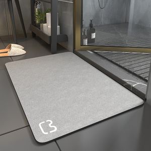 Badmattor diatom Earth Shower Room Mat Self Absorbering Non-Slip BathTub Kitchen Carpet Waterproof Beach Rug Uppsättningar av badrumstillbehör 230726