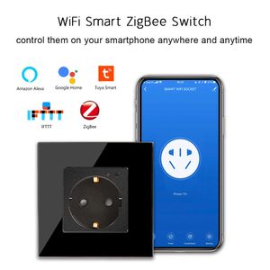 Smart Power Cyks Zigbee Wall Sockets Smart Gniazda Smart Life App Control Alexa Wireless Socket UE Standard HKD230727