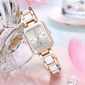 Women watches high quality Calendar Light Luxury diamond encrusted square watches waterproof quartz watch