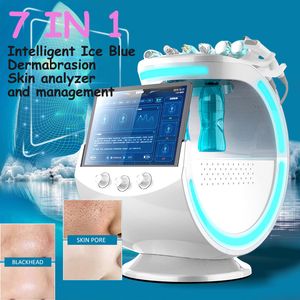 7 I 1 Skin Analyzer Machine Portable Skin Monitoring and Management Oxygen Hydro Ansiktsbehandling Blackhead Borttagning Skinföryngringsanordning