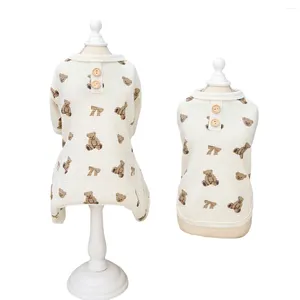 Vestuário para cães 2023 roupas Waffle pijama para cães ursinho de pelúcia estampado pijama de inverno geral Shih Tzu pullover filhote de cachorro macacões