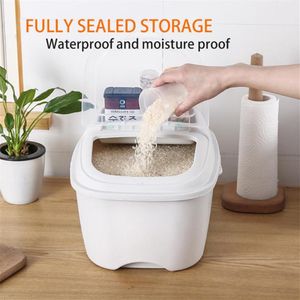 10KG Flip Cover Sealed Multi-function Rice Bucket Storage Box Kitchen Household Large Capacity Container Rice Storage Box253m