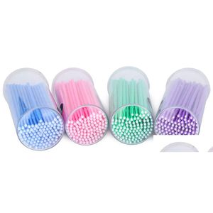 Other Health Beauty Items 100Pcs Durable Micro Disposable Eyelash Brush Extension Private Label Individual Applicators Mascara For W Dh4Hr