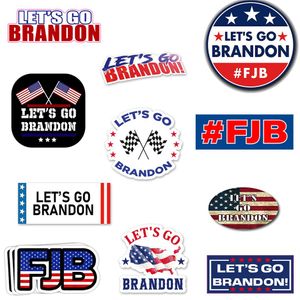 Lets Go Brandon Flag Sticker 100 Pcs Lote USA President Stickers For Phone Skateborad Bagagem Notebook Capacete Car Bike Decal248H