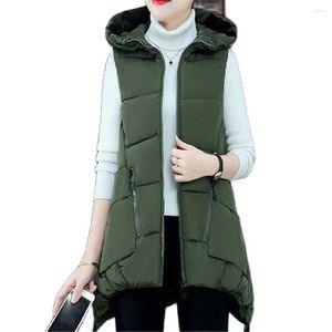 Women's Vests Woman Spring Hooded Down Jackets Female Autumn Parkas Women Winter Lady Warm Outerwear 5XL Waistcoat Gilet