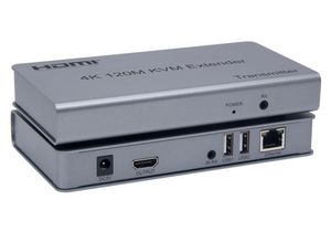 4K 120M HDMI-kompatibel KVM-förlängare av RJ45 Ethernet Cat5e Cat6 Cable Converter TX RX Stöd USB MOUSE TEYBOARD för PC DVR-pekskärm