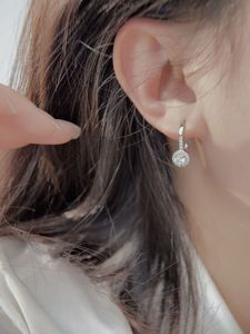 2023 New Fashion S925 Silver Ear Studs with Micro Full Diamond Zircon Simple Earrings, Round Earrings, Classic Jewelry