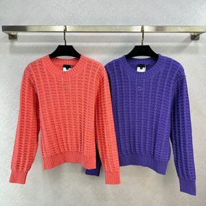 23 FW Женские свитера вязаны дизайнерские топы с буквой вышивкой.