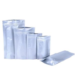 Sacos de embalagem 100 pçs lote stand up saco com zíper Sier bolsa de folha de alumínio refechável armazenamento de alimentos à prova de cheiro embalagem de varejo entrega direta Dhhza