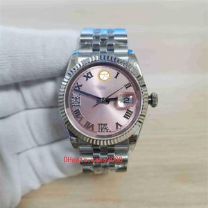 BP Maker Top Saatler 36mm 126234 Elmas Roman Pembe Kadran Safir Paslanmaz 316L Jübile Mekanik Otomatik Bayanlar Kadın 250'ler