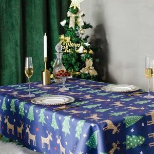 Сторонная ткань Ветровой свет роскошный рождественский стол ткани водонепроницаемая и нефтяная прямоугольная скатерть праздничная декор R230727