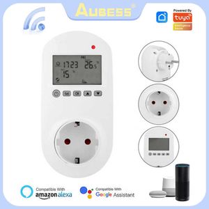 Smart Power Plugs Tuya WiFi Programmable Smart Plug EU Heater Socket 16A Electric Floor Heating WIFI Thermostat Support Alexa Google Home HKD230727