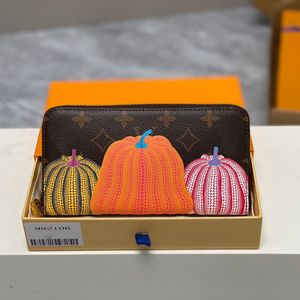 럭셔리 디자이너 Zippy Wallets for Women Bags 지갑 지갑 가방 골든 호박 지퍼 헤드 레이디스 여행 지갑 동전 지갑이있는 오리지널 박스 82106