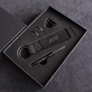 من جلد الغنم المتطرف من الجلد المصنوع من الجلود سيارة Mechain keyyring keyring حامل مفتاح مناسبة لـ BMW M Car Key Case213L