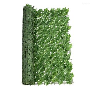 Dekorative Blumen künstliche Hecke Wand im Freien Garten 19.6x118inch Faux Ivy Privatsphäre Zaun Bildschirm