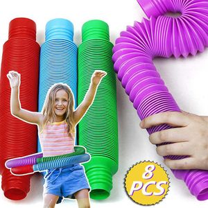100 Pcs Kids Relieve Relief Educational Antistress Fidget Squeeze Mini Pop Tubes Whole Sensory anti stress Toys Gifts302J