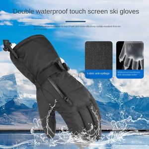 Ski Gloves Five Finger Touch Screen Ski Gloves 3M New Snowy Cotton Winter Warm and Cold Proof Gloves Waterproof Gloves for Cycling HKD230727