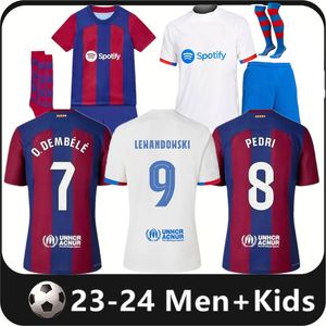 23 24 Camisetas de futbol futbol formaları Pedri Lewandowski Gavi 2023 2024 FC Ansu Fati Ferran Raphinha Barcelona Dest Futbol Gömlek Erkek Kiti Kids ekipmanları S-4XL