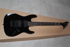 Sklep niestandardowy KH 202 KIRK HAMMETT SINICTURE Black Electric Guitar 24 Frety Czaszka i kości Inkrusta