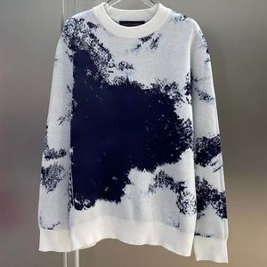 Kvinnors designer stickad tröja bokstav randig trycktröja herrtröja vårens hösttrender avslappnade långärmad pullover stickade toppar high street tröja