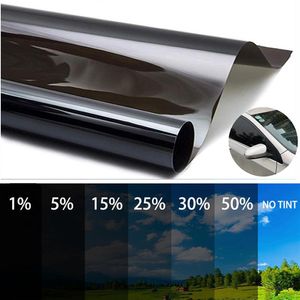 Pára-sol 300x50cm Preto Filme Matiz para Janela de Carro 5%-50% Rolo Auto Tint para Janela Autocolante Protetor Solar UV Adesivo2673