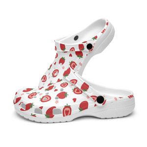 Diy custom shoes slippers mens womens white background love strawberry sneakers trainers 36-48