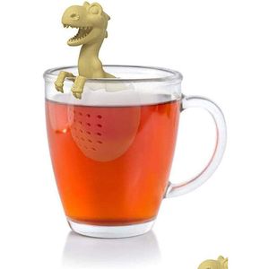コーヒーティーツール注入器恐竜エッグシェルフィルターディフューザーさまざまなマグカップと葉のドロップ配達用のゆるいシルストレーナー