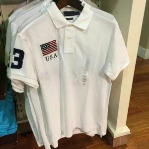 アメリカ合衆国ポロスシャツ襟の旗Tシャツメンズ半袖ポルーシャツ100％コットンファッションメンズ服s-xxl