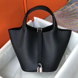 7a Real leather new shoulder bags bucket bag women shopping bag designer handbags high quality Cross Body with lock picotin handbagShopping Tote