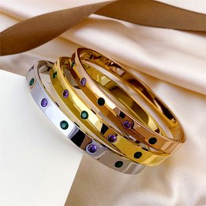 Classic Zircon cuff bracelet designer gold bangle luxury jewelry women men fashion charm Stainless steel jewlery lovers unisex wedding anniversary woman bracelet