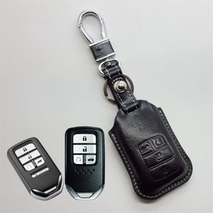 Lädernyckel FOB Cover Case för Honda Civic 2020 Accord Pilot Car Key Holder Shell Bag Wallets Key Ring KeyChain Honda Auto Accesso210f