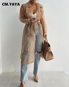 女性Sジャケットcm yaya女性オーガンザは、日焼け止めの長袖トレンチ夏ファッションベルトトップ230728