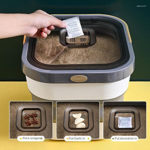 Storage Bottles Foldable Rice Bucket Insect Proof And Moisture Sealed Plastic Flour Miscellaneous Grains Nano Box 8/20kg