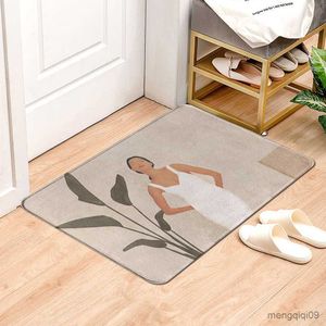 Carpets Painting Beauty of woman Doormat Washable Kitchen Carpet Home Decoration Living Room Bedside Soft Rug Non-Slip Bath Mat R230728