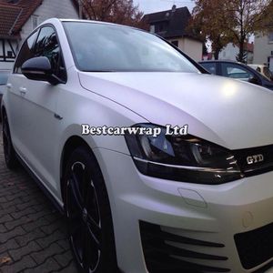 Satin Pearl Chameleon White To Purple Vinyl Wrap för Car Wrap Air Bubble Purple Pearlescent Film fordon Klistermärke Storlek 1 52 2254G