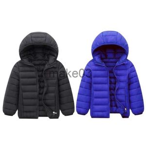 Down Coat Kids Boy Light Down Jacke Herbstmäntel Kinder Mädchen Baumwolle warme Kapuze Außenbekleidung Teenager Schüler Kleidung 314 Jahre alt New J230823