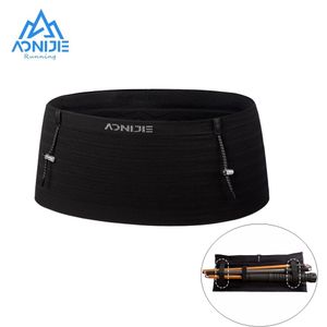 Utomhusväskor Aonijie Running Midjeväska Ingen studsspår Rune Belt Hydration Midjepaket för Triathlon Gym Fitness Running Accessories W8116 230727