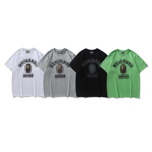 A Bathing Ape Shirt Summer New White Black Men's Casual Letter Printed Round Neck Sleeve Short Bathing Ape T-Shirts Green