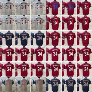 34 Fernando Valenzuela 2023 New Baseball Jerseys World Cup Color Matching White Red Blue Stitched Jersey