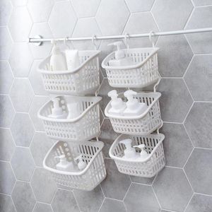 Storage Baskets Bathroom Hanging Basket Desktop Sundries Box Fruit Plastic Drain Bath With Hook Kitchen Organizer